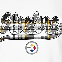 T-shirt 3rd Down des Pittsburgh Steelers de New Era pour femme, blanc/noir