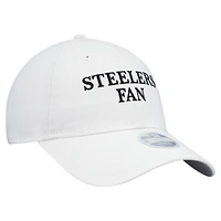 Casquette ajustable 9TWENTY blanche New Era pour femme, fan de l'équipe des Steelers de Pittsburgh