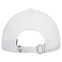 Casquette ajustable 9TWENTY blanche New Era pour femme, fan de l'équipe des Steelers de Pittsburgh