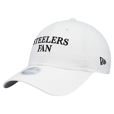 Women's New Era White Pittsburgh Steelers Team Fan 9TWENTY Adjustable Hat