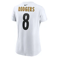 Women's Nike Aaron Rodgers White Pittsburgh Steelers Name & Number T-Shirt