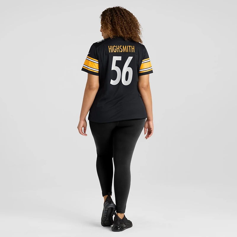 Maillot de match Nike Alex Highsmith noir des Steelers Pittsburgh pour femme