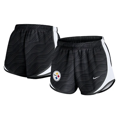 Short Nike Tempo Dri-FIT anthracite pour femme des Pittsburgh Steelers