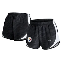 Short Nike Tempo Dri-FIT anthracite pour femme des Pittsburgh Steelers