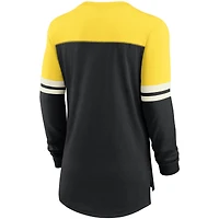 Women's Nike Black/Gold Pittsburgh Steelers Retro Script Performance Tri-Blend Long Sleeve T-Shirt