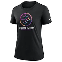 Women's Nike  Black Pittsburgh Steelers 2024 NFL Crucial Catch Tri-Blend T-Shirt