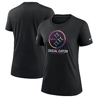 T-shirt Nike noir Pittsburgh Steelers NFL Crucial Catch Tri-Blend pour femme 2024