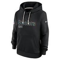Sweat à capuche Nike noir pour femme Pittsburgh Steelers NFL Crucial Catch 2025 Sideline Dri-FIT