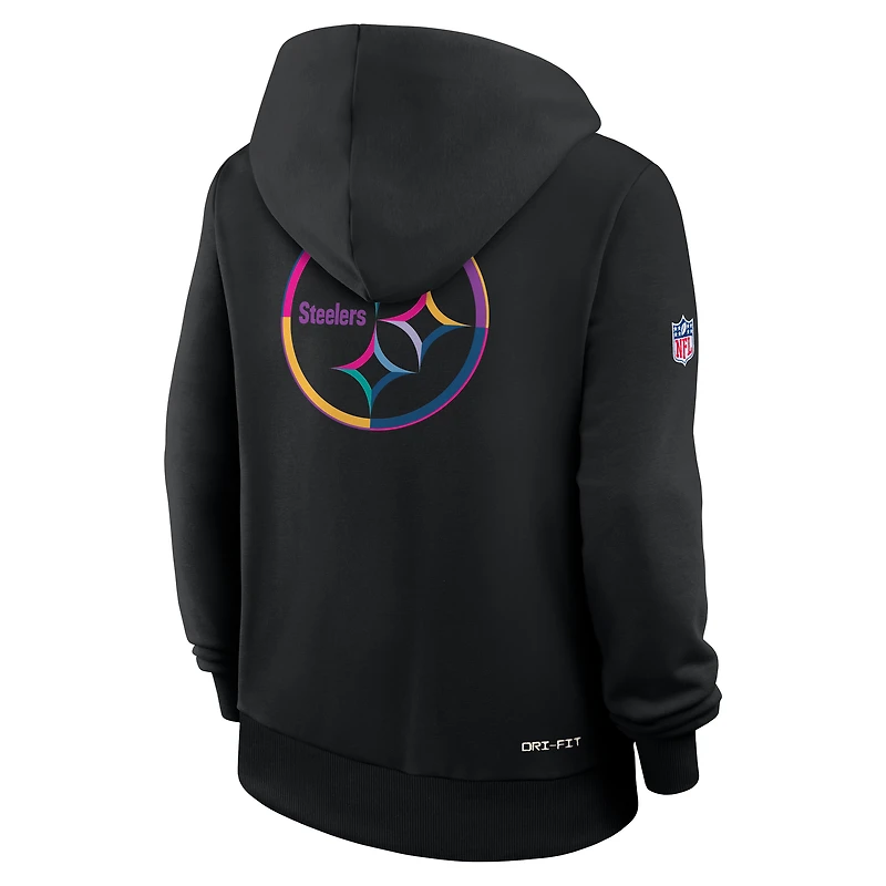 Sweat à capuche Nike noir pour femme Pittsburgh Steelers NFL Crucial Catch 2025 Sideline Dri-FIT