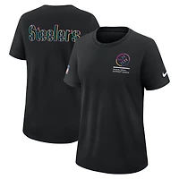 Women's Nike Black Pittsburgh Steelers 2025 NFL Crucial Catch Tri-Blend Dri-FIT T-Shirt