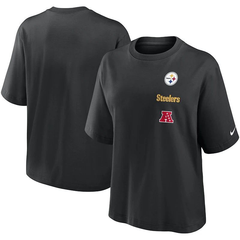 T-shirt Nike noir Pittsburgh Steelers pour femme