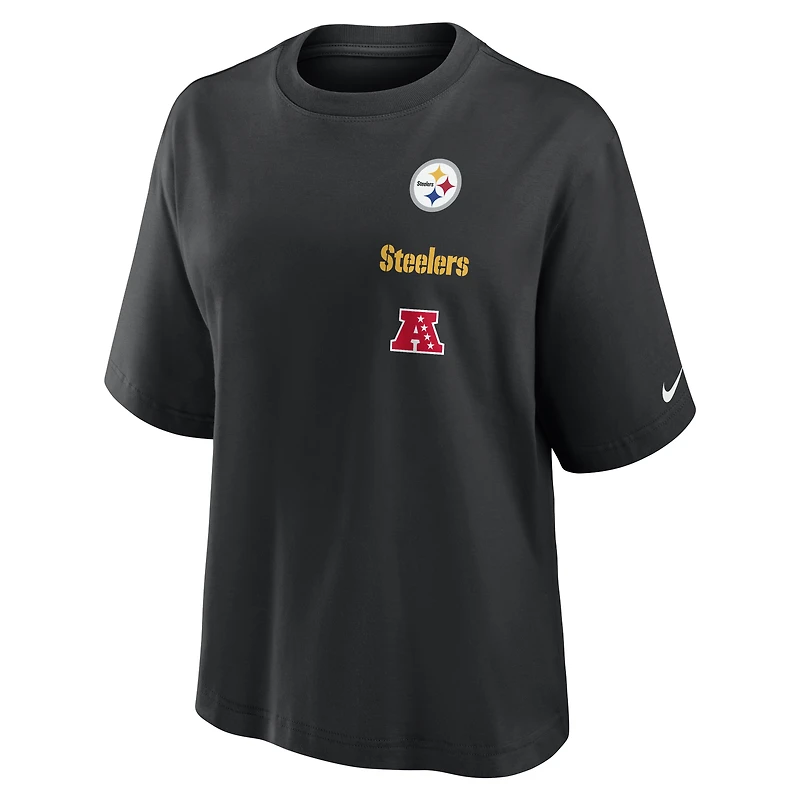 T-shirt Nike noir Pittsburgh Steelers pour femme