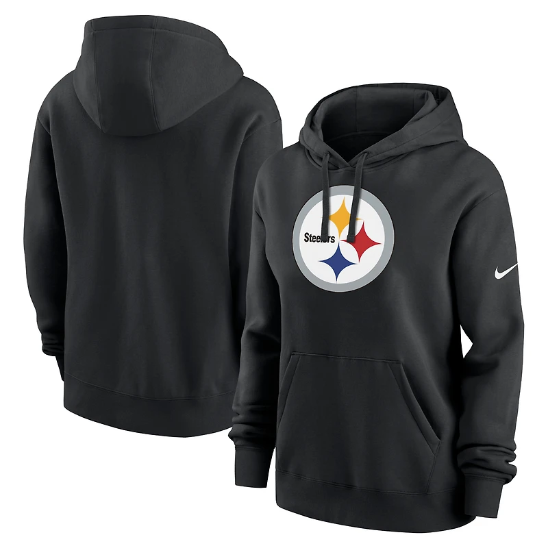 Sweat à capuche en polaire Nike Pittsburgh Steelers Club pour femme, noir