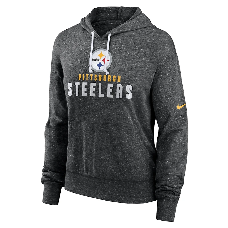 Women's Nike  Black Pittsburgh Steelers Lightweight Gym Vintage Pullover Hoodie