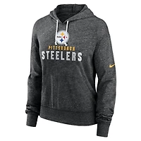 Women's Nike  Black Pittsburgh Steelers Lightweight Gym Vintage Pullover Hoodie