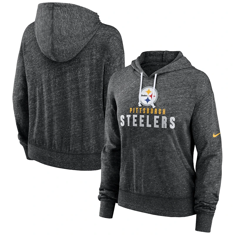 Women's Nike  Black Pittsburgh Steelers Lightweight Gym Vintage Pullover Hoodie