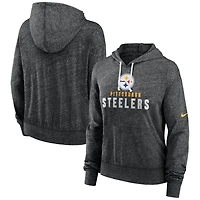 Women's Nike  Black Pittsburgh Steelers Lightweight Gym Vintage Pullover Hoodie