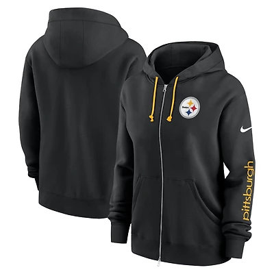 Women's Nike Black Pittsburgh Steelers Phoenix Full-Zip Hoodie