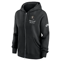 Sweat à capuche entièrement zippé Nike Phoenix Rewind des Pittsburgh Steelers pour femme, noir