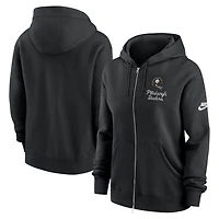 Sweat à capuche entièrement zippé Nike Phoenix Rewind des Pittsburgh Steelers pour femme, noir