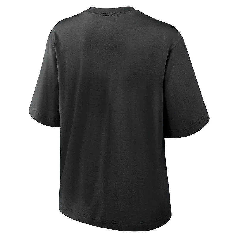 T-shirt ample et carré Nike pour femme, Pittsburgh Steelers Primetime Premium Essential, noir.