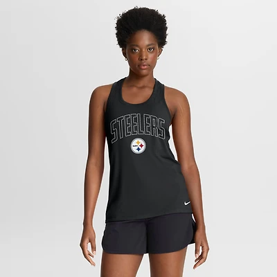 Débardeur Nike Dri-FIT Primetime Tri-Blend noir pour femme, Pittsburgh Steelers,