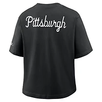 Women's Nike Black Pittsburgh Steelers Rewind Pocket Boxy T-Shirt