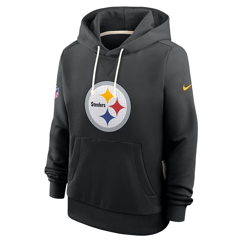 Sweat à capuche Nike noir pour femme Pittsburgh Steelers Sideline Standard Issue Initial Home Dri-FIT