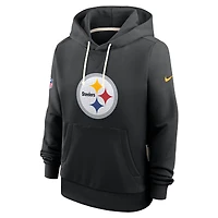 Sweat à capuche Nike noir pour femme Pittsburgh Steelers Sideline Standard Issue Initial Home Dri-FIT