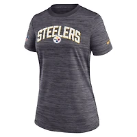 T-shirt pour femme Nike Pittsburgh Steelers Sideline Velocity Lockup Performance - Noir