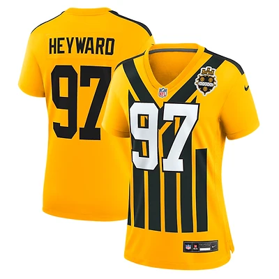Maillot Nike Cameron Heyward doré pour femme, modèle alternatif des Steelers de Pittsburgh, édition 1933
