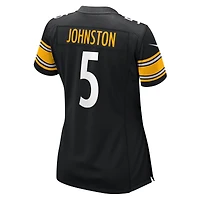 Maillot de match Nike Cameron Johnston noir des Steelers Pittsburgh pour femme