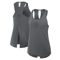 Women's Nike Charcoal Pittsburgh Steelers Glory Open-Back Crisscross Dri-FIT Tank Top