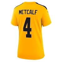 Maillot Nike DK Metcalf Gold pour femme, modèle alternatif des Steelers de Pittsburgh, édition 1933