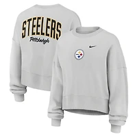 Sweat-shirt polaire surdimensionné Nike gris Pittsburgh Steelers Primetime Phoenix pour femme