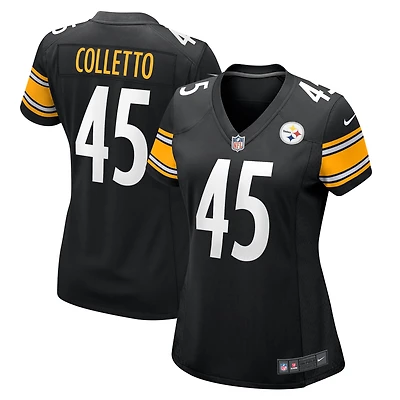 Maillot de match Nike Jack Colletto pour femme, noir, Pittsburgh Steelers