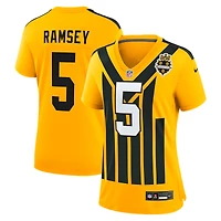 Maillot Nike Jalen Ramsey doré pour femme des Pittsburgh Steelers, modèle alternatif de 1933, souvenir du match