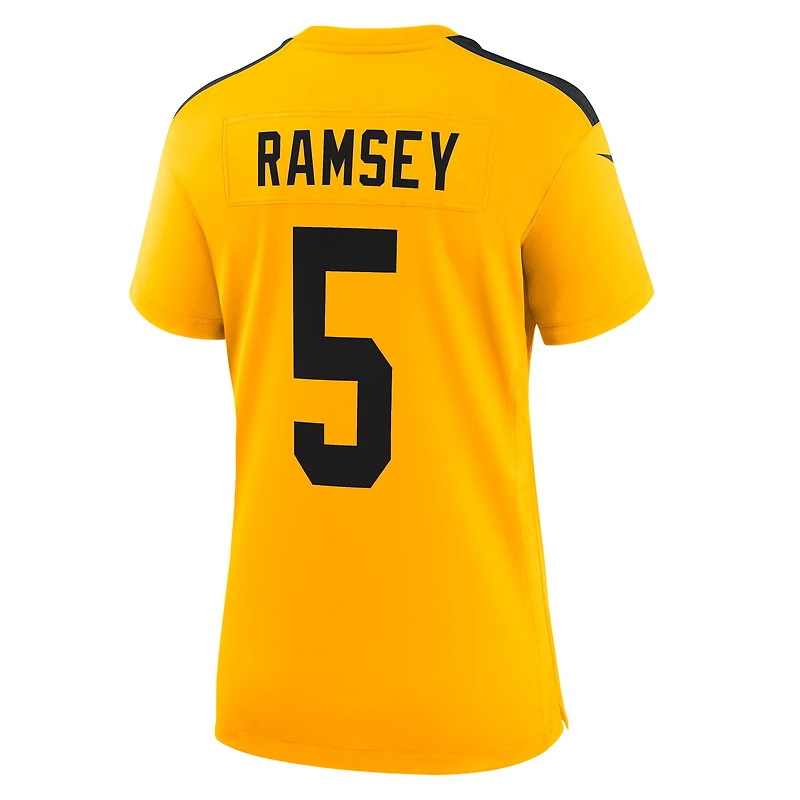 Maillot Nike Jalen Ramsey doré pour femme des Pittsburgh Steelers, modèle alternatif de 1933, souvenir du match