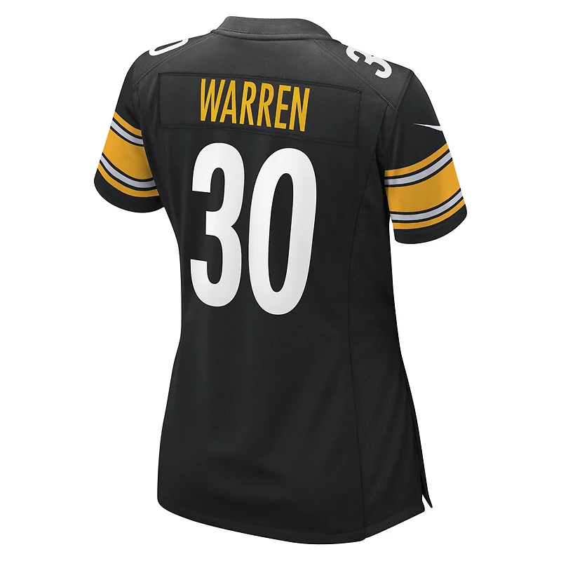 Maillot de joueur des Pittsburgh Steelers Nike Jaylen Warren pour femme, noir