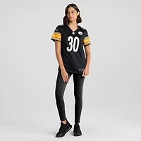 Maillot de joueur des Pittsburgh Steelers Nike Jaylen Warren pour femme, noir