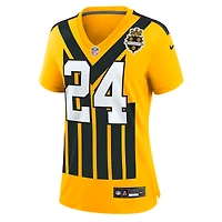 Maillot Nike Joey Porter Jr. doré pour femme, modèle alternatif des Steelers de Pittsburgh, édition 1933.