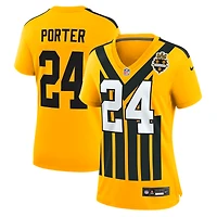 Maillot Nike Joey Porter Jr. doré pour femme, modèle alternatif des Steelers de Pittsburgh, édition 1933.