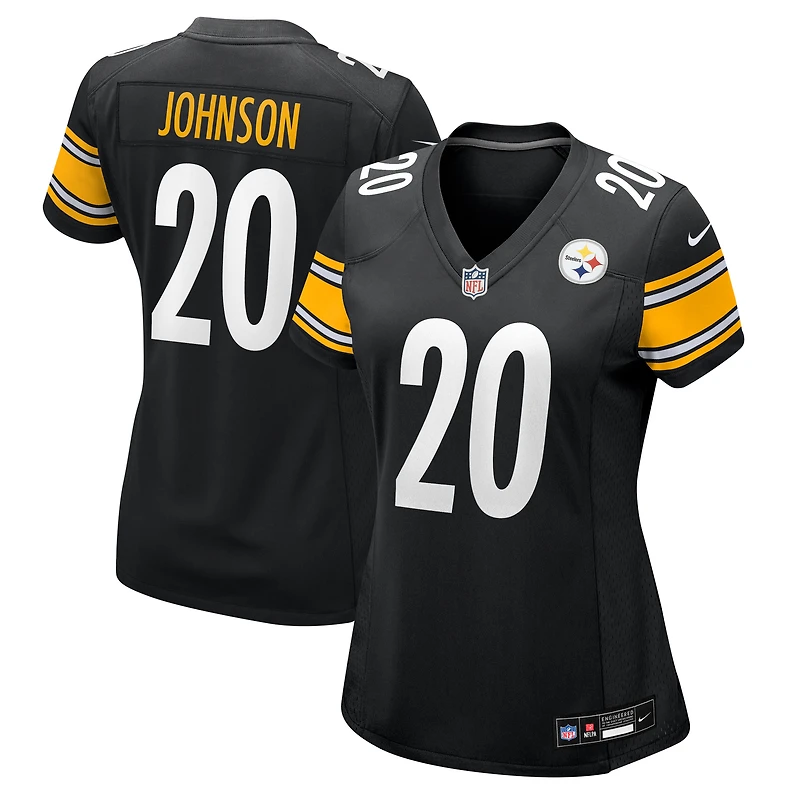 Women's Nike Kaleb Johnson  Black Pittsburgh Steelers Team Game Jersey