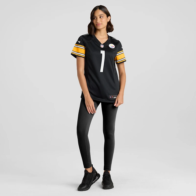 Maillot de match Nike numéro 1 Bride pour femme, noir, Pittsburgh Steelers