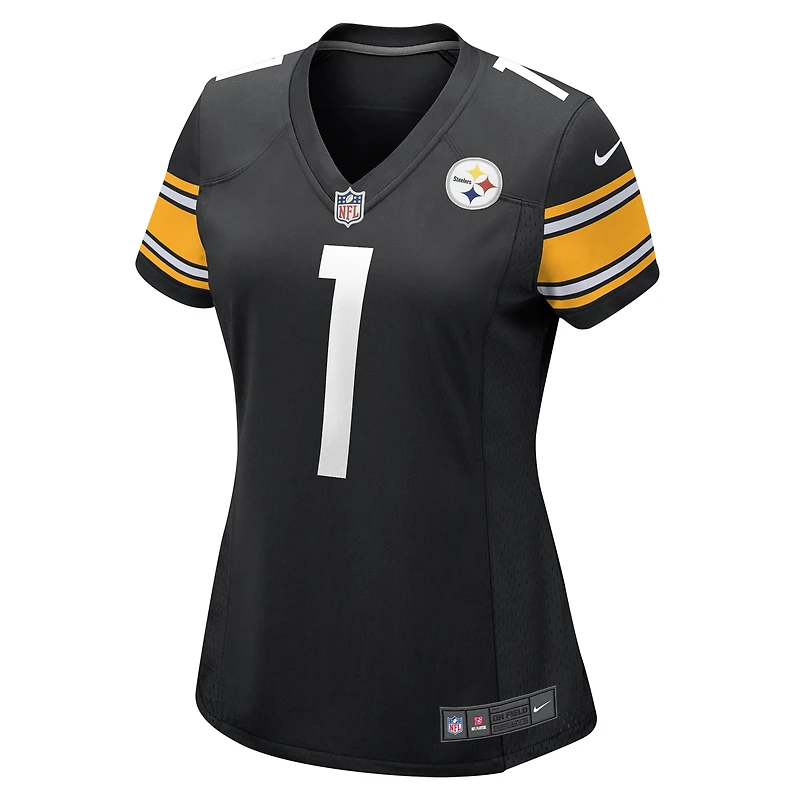 Maillot de match Nike numéro 1 Mom noir des Pittsburgh Steelers pour femme