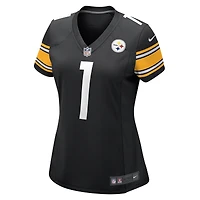 Maillot de match Nike numéro 1 Mom noir des Pittsburgh Steelers pour femme