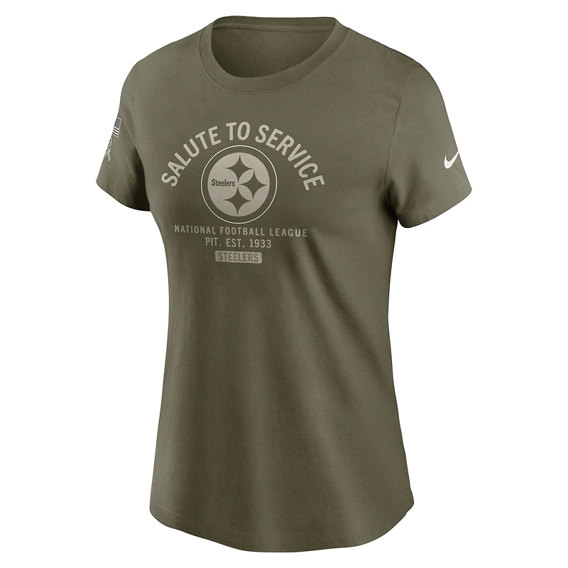 Women's Nike Olive Pittsburgh Steelers 2025 Salute to Service Sideline T-Shirt
