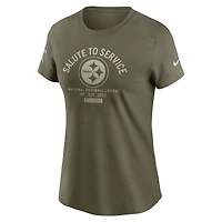 Women's Nike Olive Pittsburgh Steelers 2025 Salute to Service Sideline T-Shirt