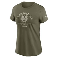 Women's Nike Olive Pittsburgh Steelers 2025 Salute to Service Sideline T-Shirt