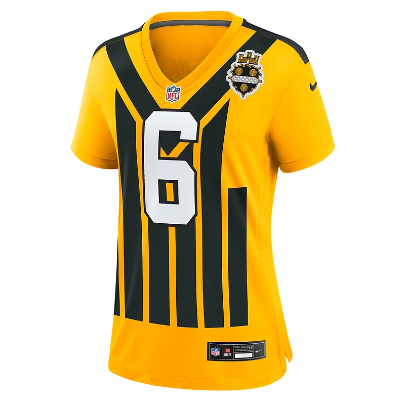 Maillot Nike Patrick Queen Gold pour femme, modèle alternatif des Pittsburgh Steelers de 1933, version rétro